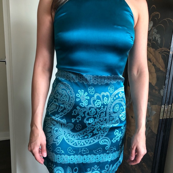 Guess by Marciano Teal Mini Dress - Picture 1 of 7